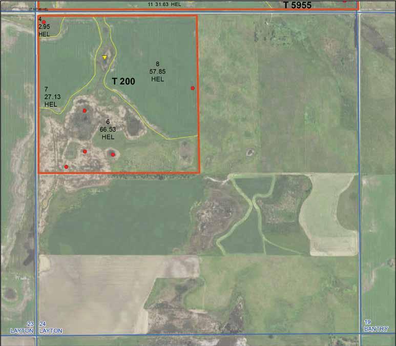 Parcel Two Acres: 157.79 +/- Legal: NW¼ 24-158-78 Cropland Acres: 82.2 +/- Hay Land Acres: 34 +/- Taxes (2017): $650.66 This parcel features 157.