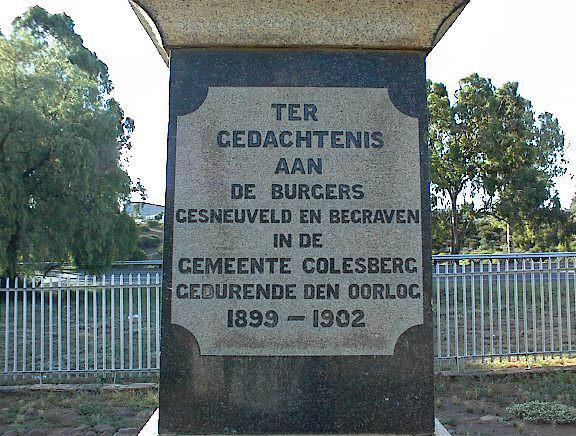 burgerbegraafplaas in Colesberg herbegrawe. Na verskeie besoeke aan die begraafplaas kon sy graf nog nie opgespoor word nie.