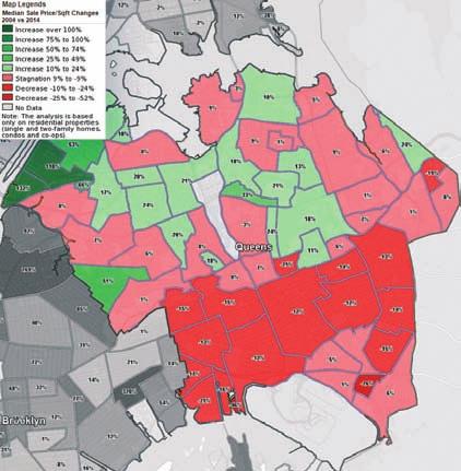 Page 2 Oct. 1-7, 2015 Mapping A Decade Of Home Price Changes In Queens Is Queens the next Brooklyn? Just like in Brooklyn, in Queens we can also talk about A Tale of Two Cities.