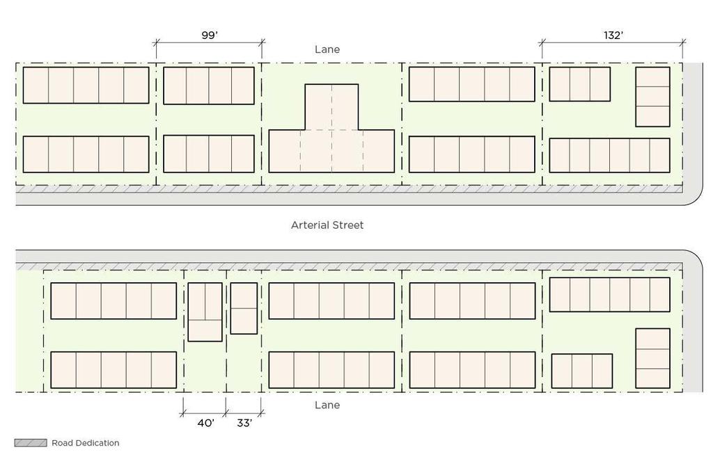 E 12H AVE Conceptual esting: Options ownhouses (stacked) -Shaped Building FSR: Up to 1.5 Height: 3.5 storeys at front 2.5 storeys at rear Frontage: 90 ft. min. to 164 ft. FSR: Up to 1.7 Height: 4 storeys Frontage: 120 ft.