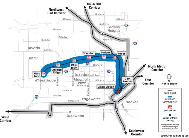 9.0 GOLD LINE CORRIDOR Transit-Oriented Development The Gold Line Corridor is planned to extend 11 miles from Denver Union through north Denver before turning west into unincorporated Adams County,