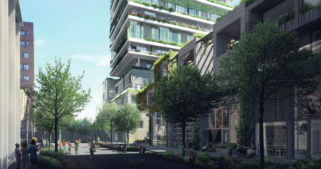 and one landscape architect Extraordinary sustainable project, energy neutral Green facades with beautiful terraces Shared living for residents and guests