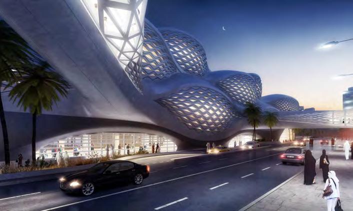 Hadid masterly uses different geometric factors such as hyperbolic geometry, elliptic geometry on her works and