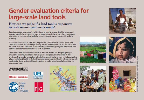 The Gender Evaluation Criteria (GEC) GLTN Phase 1 developed and pilottested the Gender Evaluation Criteria (GEC) for evaluating the gender sensitiveness of particular large-scale land tools and