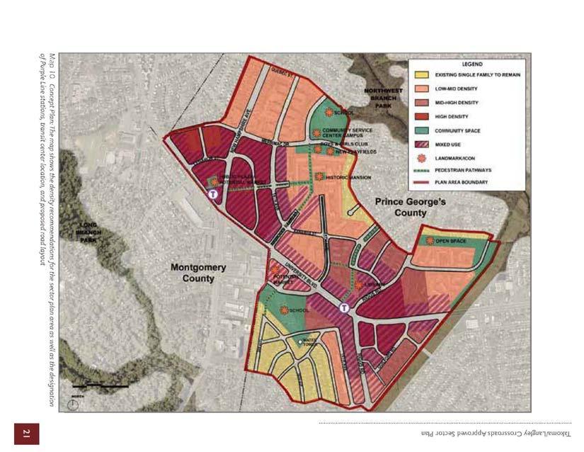 Langley Park Land Use and Housing Findings and Recommendations: Long Term Action Implementation of Sector Plan Vision Undertake Sectional Map Amendment (not piecemeal rezonings) to quickly and