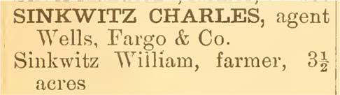 Sinkwitz, Czarnecki, Zabriskie Alameda County 1886: William Sinkwitz Jr.
