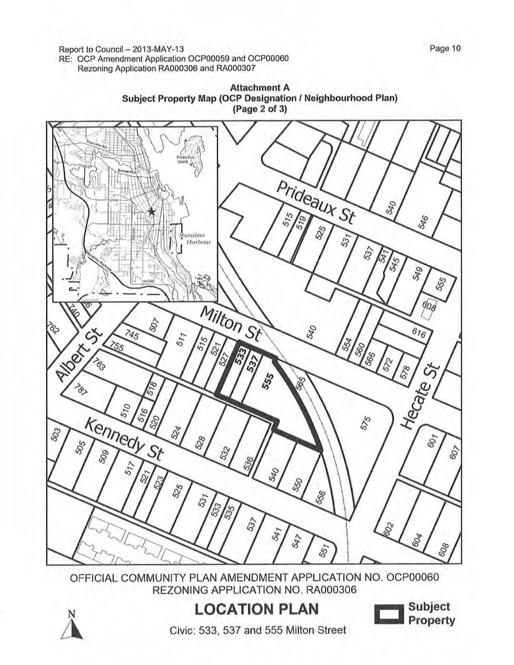 Report to Cou neil - 20 13-MA Y -1 3 Page 10 Attachment A Subject Property Map (OCP Designation I Neighbourhood Plan) (Page 2 of 3) OFFICIAL COMMUNITY