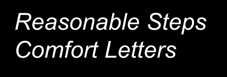 Reasonable Steps Comfort Letters Why should you get a Comfort Letter? Clients and lenders like them.