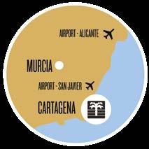 In addition, the local airports of San Javier (only 30 km away and offering 70% of