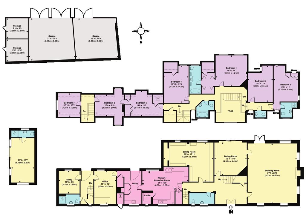 Approximate Gross Internal Floor Area Main House = 4250 Sq Ft / 394.88 Sq M Garage = 938 Sq Ft / 87.