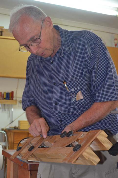 Dries du Toit demonstrated the use of a shopmade jig for M&T joints developed by Denis Lock. The plans for the jig will be placed on the Association s website.