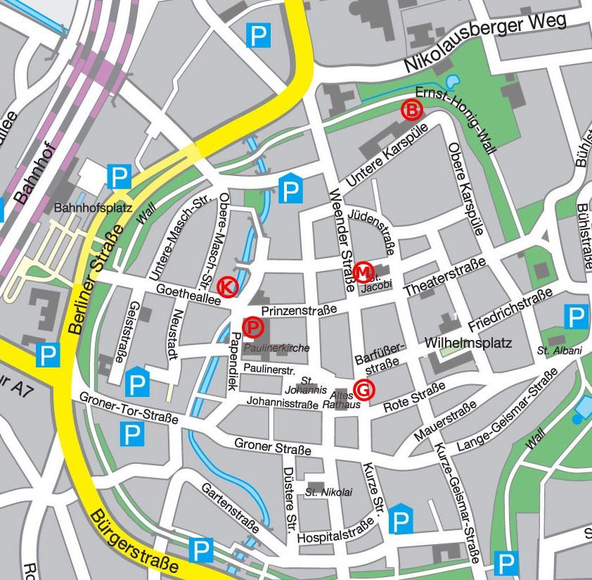 Addresses Conference Locations P = Paulinerkirche (main conference site) B = Botanical Garden (conference dinner) G = Gänseliesel (meeting point for the taxi ride to the Institute for