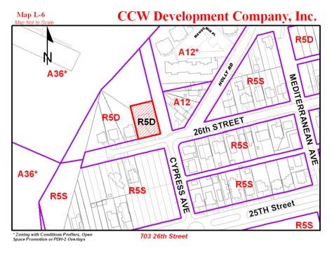 PREPARED BY: KAREN LASLEY Case #11 CCW Development Assoc DESCRIPTION OF REQUEST: requests a variance to an 8 foot setback for side yards adjacent to a street (Cypress Avenue) instead of 10 feet as