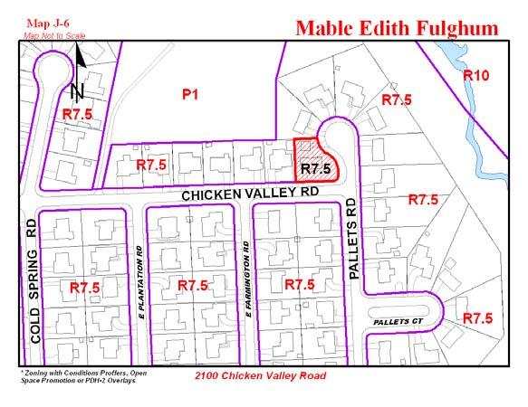 PREPARED BY: KAREN LASLEY Case #3 Mable Edith Fulghum DESCRIPTION OF REQUEST: requests a variance to a 7 foot setback for side yards adjacent to a street (Pallets Road) instead of 30 feet as required
