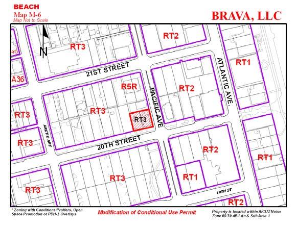 PREPARED BY: KAREN LASLEY Case #8 Brava, LLC DESCRIPTION OF REQUEST: requests a variance to a 0 foot setback (20 th Street) instead of 7 feet as required and to waive the required 75 square feet of
