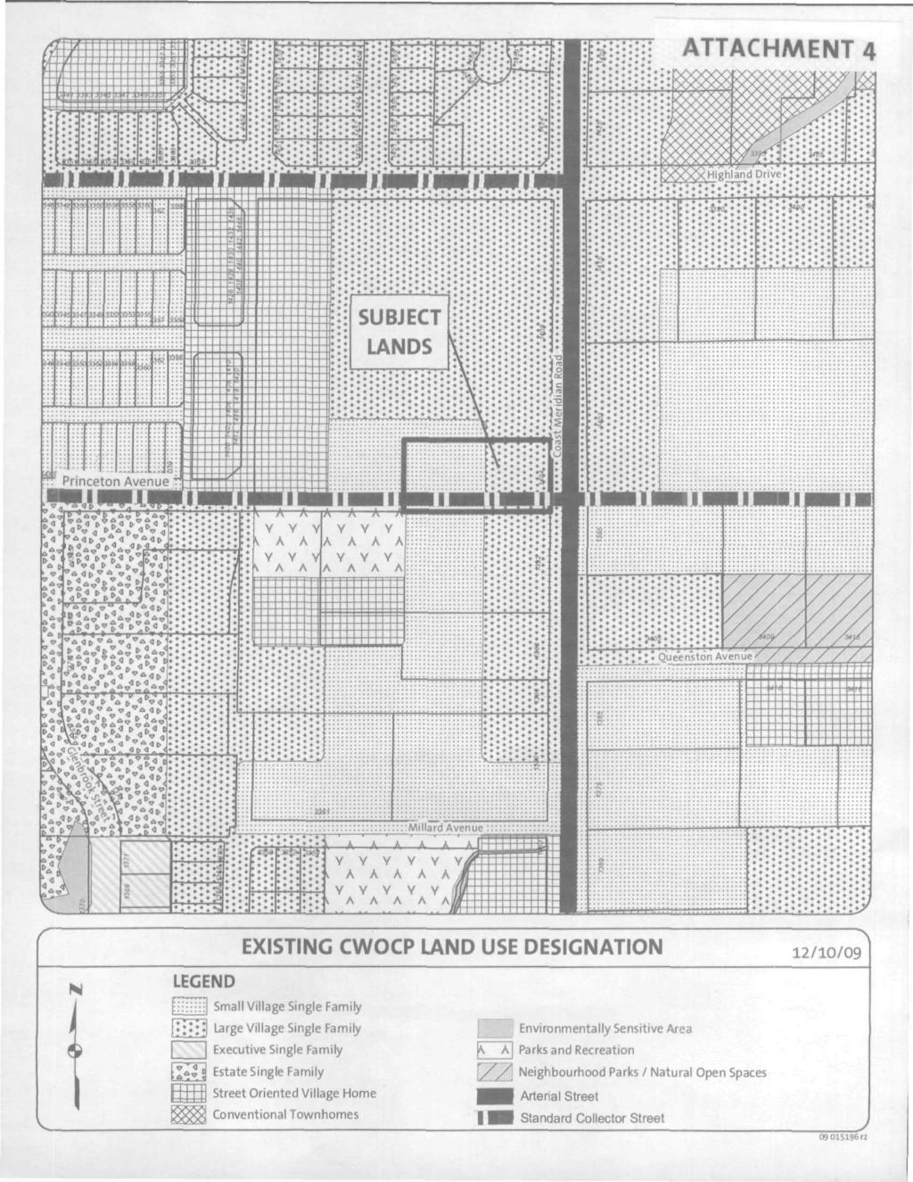 ATTACHMENT 4 EXISTING CWOCP LAND USE DESIGNATION 12/10/09 N LEGEND [;;;;;;;! Small village single Family t^ Large Village Single Family Executive Single Family 1.