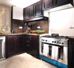 Kitchens include elegant cabinets and