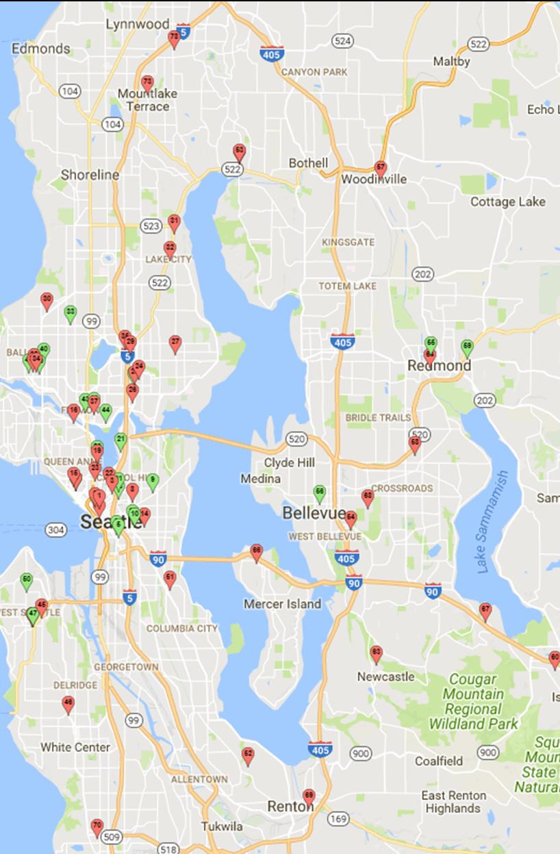 This map displays apartment properties in lease up at the end of June, 2017. By mapping the locations of each project it clearly illustrates the geographic distribution of supply.