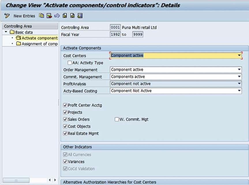 Activate Real Estate Management in Controlling Area This configuration is used to activate the Controlling Area for some of the features of standard SAP REFX.