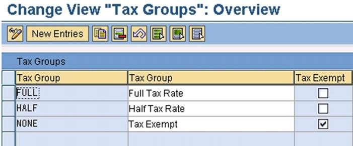 IMG Flexible Real Estate Management (RE-FX) Accounting Automatically Generated Accounting Documents Taxes Create Tax Groups Figure 10-48.