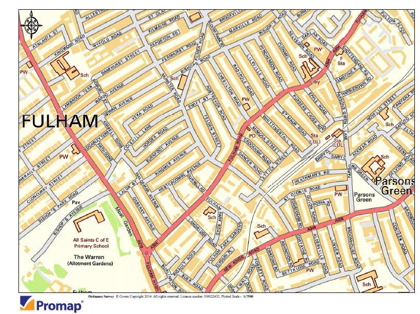 Location Situated in Fulham, South West London, the subject property lies on the south side of Fulham Road towards its western end at the junction with Munster Road, a short walk from Parsons Green
