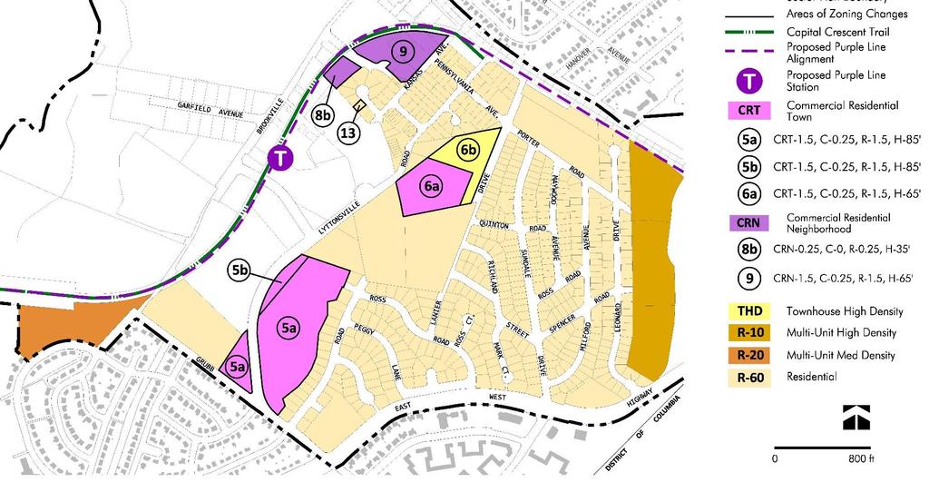 Residential Area Site 5a Existing: R-20 Proposed: CRT-1.