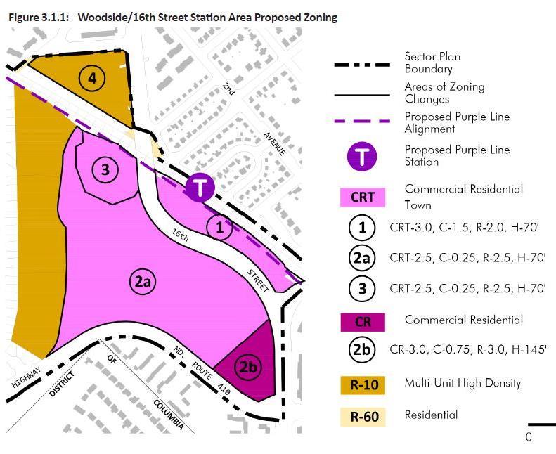 Woodside/16 th St Station Area Site 2a Existing: R-10, CRT-0.75 Proposed: CRT-2.