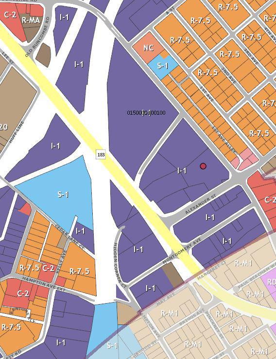 1505 Buncombe Road Zoning Map Zoning Code C-2: COMMERCIAL Established to provide for the development on major thoroughfares of commercial land uses that are oriented to customers traveling by
