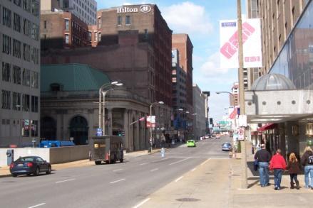 The 8 th & Pine and Convention Center Stations are located in the heart of Downtown St. Louis.