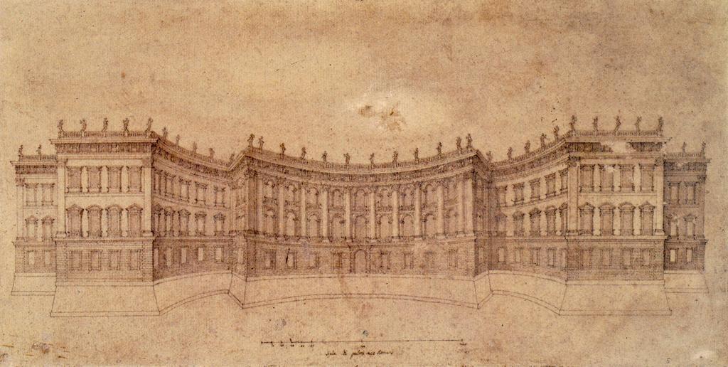 Gianlorenzo Bernini, third and final design for the east facade of the Louvre of 1665, drawn by Mattia De Rossi The petite conseil and the final design To move forward with work on the east wing,