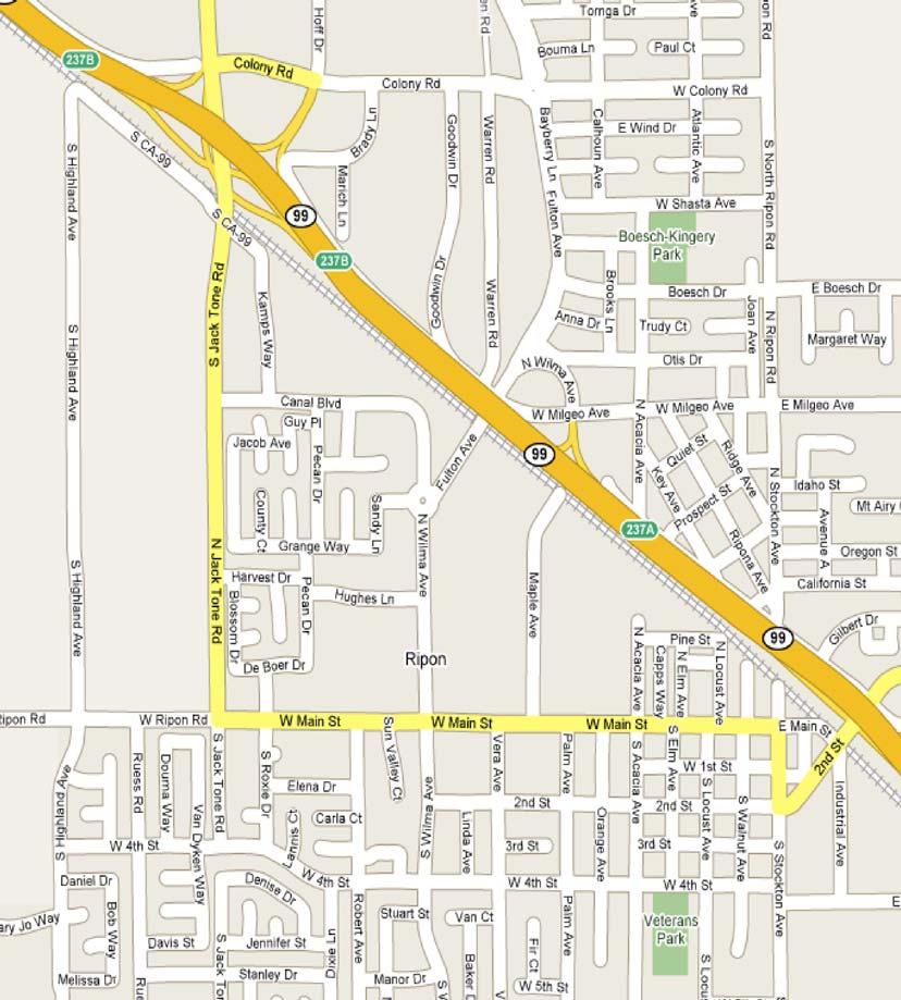 LOCATION MAP TRAFFIC COUNTS (Average Daily Totals) Hwy 99 @ Milgeo Ave.