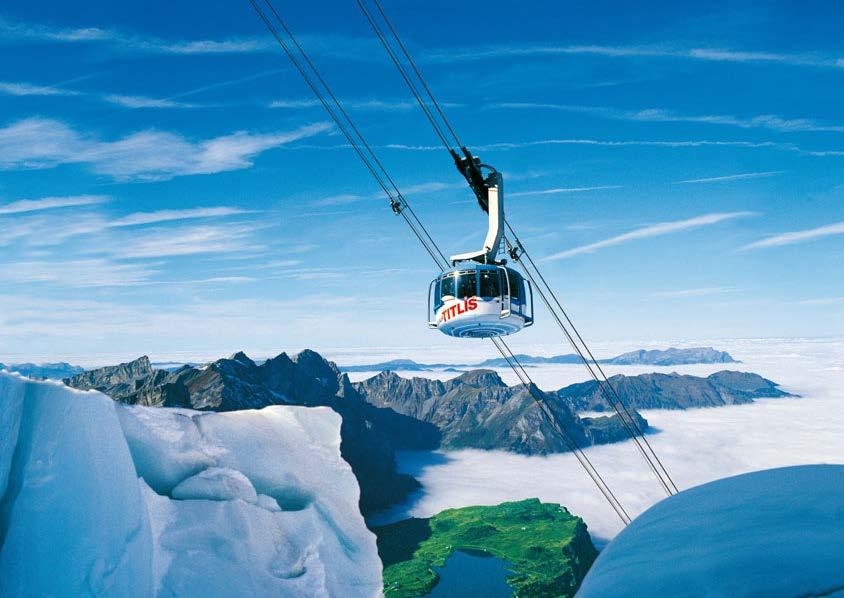 The Titlis Glacier Park Winter Engelberg has one of the largest vertical drops in the Alps with some snow-sure slopes and epic off-piste runs and one of the longest ski seasons in the Alps.