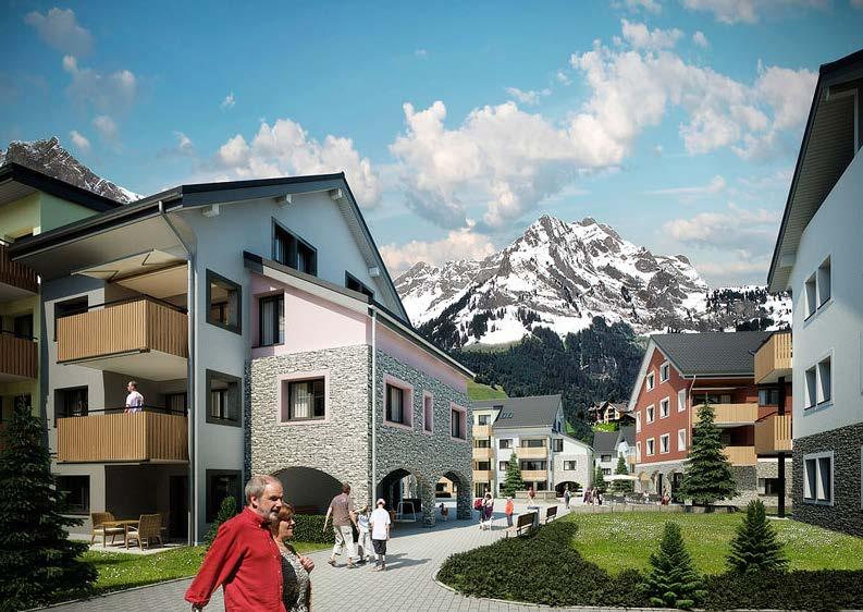 Village style development at the foot of the slopes Property The Titlis Resort is a development of nine chalet style buildings which will have a reception, a spa with sauna, steam rooms and treatment