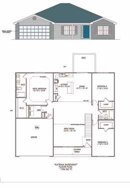 The entry leads into the living room and dining room/ kitchen open floor plan. A great attribute to this home is the layout of the master suite and bedrooms being on opposites sides of the home.