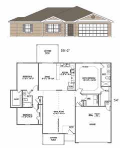 Option 2: The Thompson 2 Basement finished offers 5 bedrooms, 3 bathrooms and 2-car garage in 1,380 square feet on the main floor and approximately 800 square feet to be finished in the basement.