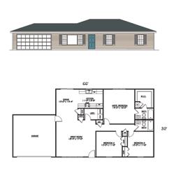 TBD Smoke Tree Lane, Kirbyville. Pre-construction listing. The Chatum Slab floor plan features 3 bedrooms, 2 bathrooms with a 2 car garage.