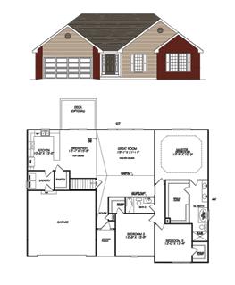 This open floor plan offers dining, living and kitchen with a large peninsula bar. Spacious master suite with a double vanity and oversized walk in master closet in the master bathroom. #60110022.