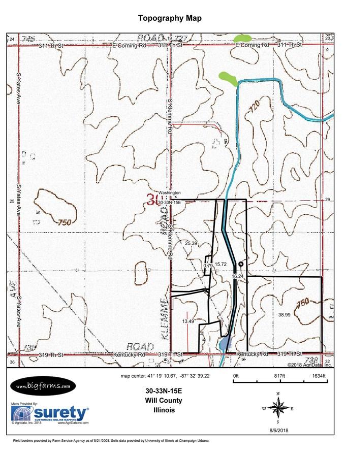 TOPOGRAPHICAL MAP OF 110 ACRES IN WASHIINGTON