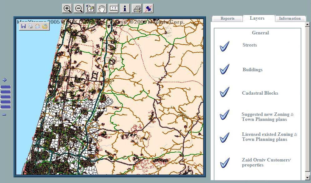 Screen Shot from the Virtual WebWeb-Base GIS that is based on RADIUS Common