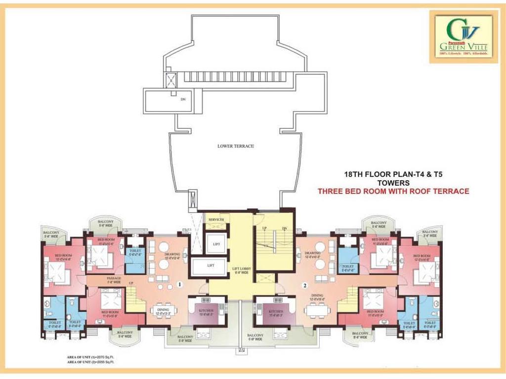 18TH FLOOR PLAN-T4 & T5 TOWERS