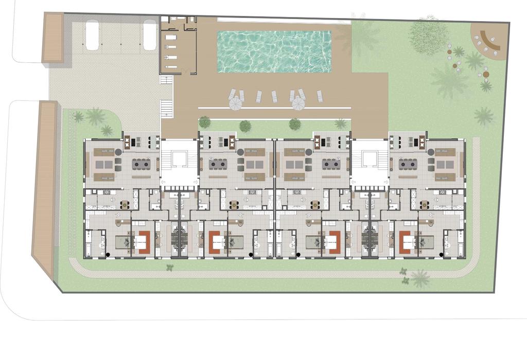 Typical floor plans Access B Swimming-pool and Terrace Gym