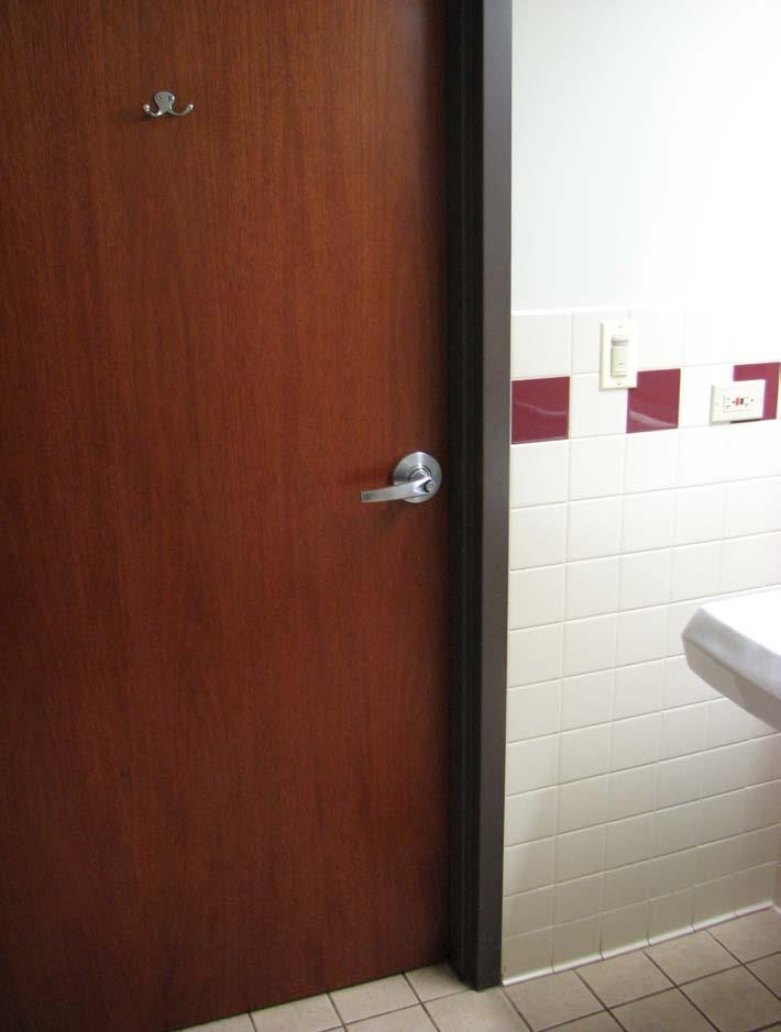 ADMINISTRATIVE OFFICE ADA STANDARD: 4.25.3 Coat hooks in all four (4) single user restrooms exceed 54 height above floor (measured at 63 ).