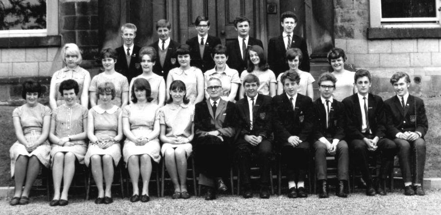1964-65 Assistant Prefects Back Row L-R: Paul Dyson, Frank Thackray, Alan Jones, Keith Shelley, Anthony Abbott Second Row L-R: Linda Hopkinson, Janet Wilkinson, Margaret Merrington, Maureen Dearden,