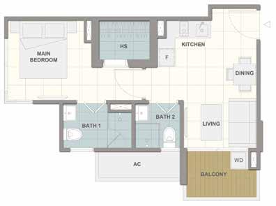TYPE A (1-BEDROOM) UNIT #06-01 TO #13-01 AREA 441 SQFT / 41 SQM 03 04 02 05 01 06