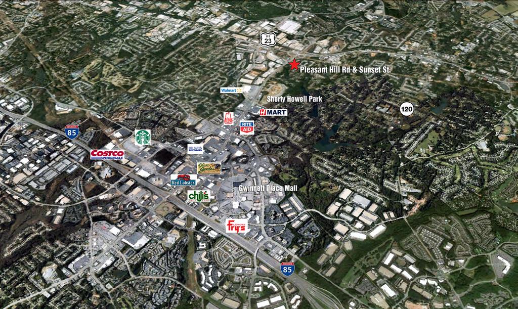 Property Aerial Location Overview 2.3 miles to I-85 & Pleasant Hill Rd 1.3 miles to Gwinnett Medical Center- Duluth >.