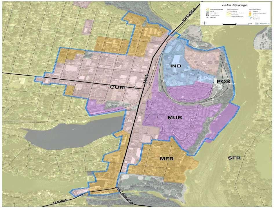 Lake Oswego Study Area and Current Zoning Study Area Zoning Focused