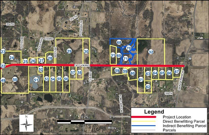 Figure 2 - Old Viking Boulevard 2018 Overlay Project (East Half) Project Location and Benefitting Properties Exhibit 3.