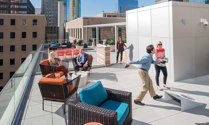 This one-of-a-kind rooftop patio offers up an outdoor experience rarely found in the heart of the urban core.