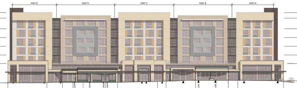 Proposed Development North Elevation (Columbia Pike) Historic Facade Residential Entrance Historic Facade 5 facades along Columbia Pike meet