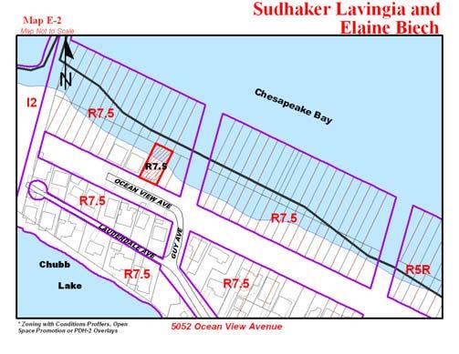 Case #12 Sudhaker Lavingia & Elaine Biech DESCRIPTION OF REQUEST: requests a variance to a 0 foot side yard setback (East side) instead of 5 feet as required (Existing Landing and Stairs)